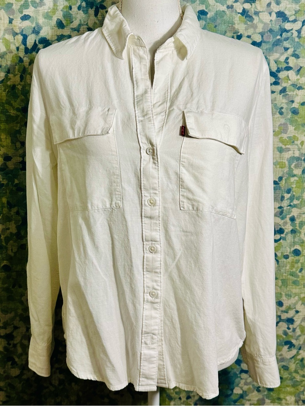 Levi’s White Utility Button Front Shirt Jacket | Cotton Overshirt | Size Small